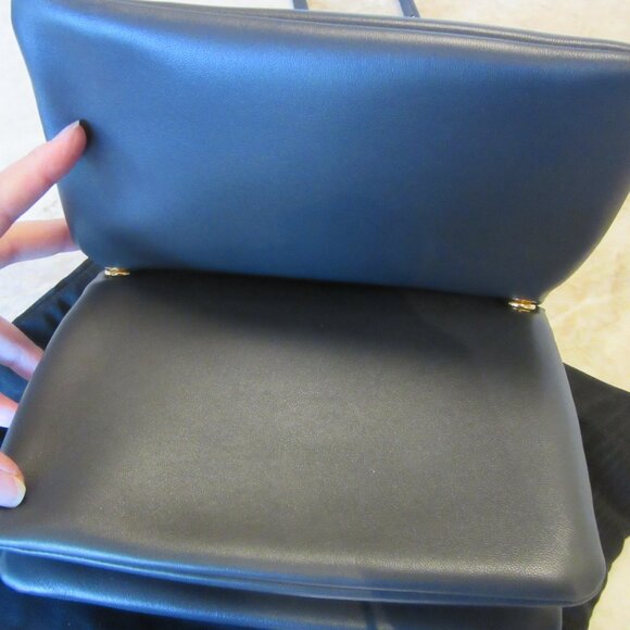 Celine Small Trio Crossbody/Shoulder Bag in Dark Grey & Gold Hardware EUC - Picture 6 of 16